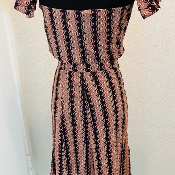 CLEOBELLA 2 pc handmade India maxi dress Blush/brown/black print Orig 328 - Picture 3 of 11